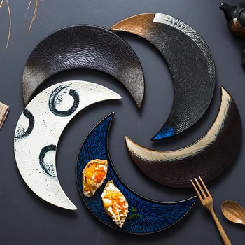 Restaurant Creative Ceramic Irregular Plate Shaped Moon Sushi Plate Personality Japanese Cuisine Dim Sum Sashimi Plate LB50812
Restaurant Creative Ceramic Irregular Plate Shaped Moon Sushi Plate Personality Japanese Cuisine Dim Sum Sashimi Plate LB50812