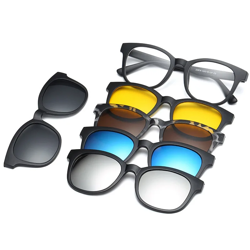 Sunglasses Women And Man Unisex Spectacle Frame Dual-use Five-piece Magnetic Suction Set Mirror Clip Multifunctional Polarized
Sunglasses Women And Man Unisex Spectacle Frame Dual-use Five-piece Magnetic Suction Set Mirror Clip Multifunctional Polarized