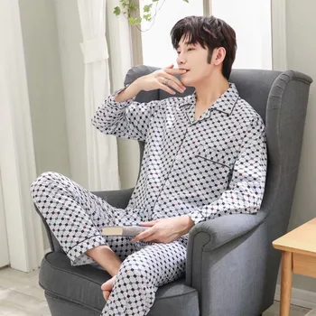 XIZOU Pajama Set Mens Long Sleeves Simple Printed Casual Loose Homewear Korean Style Sleepwear Youth High Quality New Fashion
XIZOU Pajama Set Mens Long Sleeves Simple Printed Casual Loose Homewear Korean Style Sleepwear Youth High Quality New Fashion