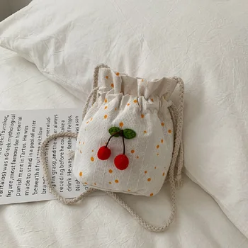 2020 Summer Canvas Mini Bags for Women Casual String Crossbody Messenger Dot Cherry Pattern Shoulder Handbag Female Small Bucket
2020 Summer Canvas Mini Bags for Women Casual String Crossbody Messenger Dot Cherry Pattern Shoulder Handbag Female Small Bucket