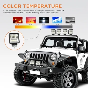 DHBH-Led Pods, 400W 6000K Led Work Light Bar Flood Spot Beam Offroad 4Wd Suv Driving Fog Lamp for Truck 4X4 Tractor Utv Atv Boat