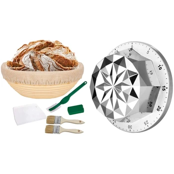 1pcs Banneton Proofing Basket 9 Inch Round Bread Proofing Basket & 1pcs Cooking Timer, Rhombus Shape Stainless Steel
1pcs Banneton Proofing Basket 9 Inch Round Bread Proofing Basket & 1pcs Cooking Timer, Rhombus Shape Stainless Steel