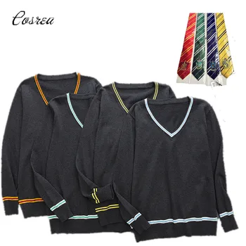Hermione Granger Costume Adult Gryffindor Slytherin Ravenclaw Hufflepuff Sweater Tie All-match Potter V Neck Men Women Coat
Hermione Granger Costume Adult Gryffindor Slytherin Ravenclaw Hufflepuff Sweater Tie All-match Potter V Neck Men Women Coat
