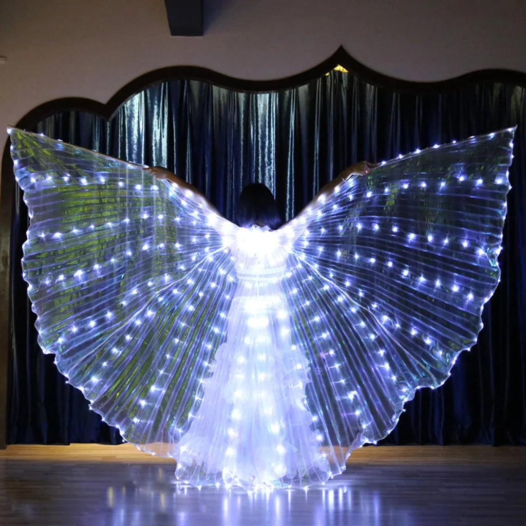 Women Belly Dance 360 degrees LED Butterfly Wings Girls Isis Wings Telescopic Sticks Dancing Accessories Stage Performance A704
Women Belly Dance 360 degrees LED Butterfly Wings Girls Isis Wings Telescopic Sticks Dancing Accessories Stage Performance A704
