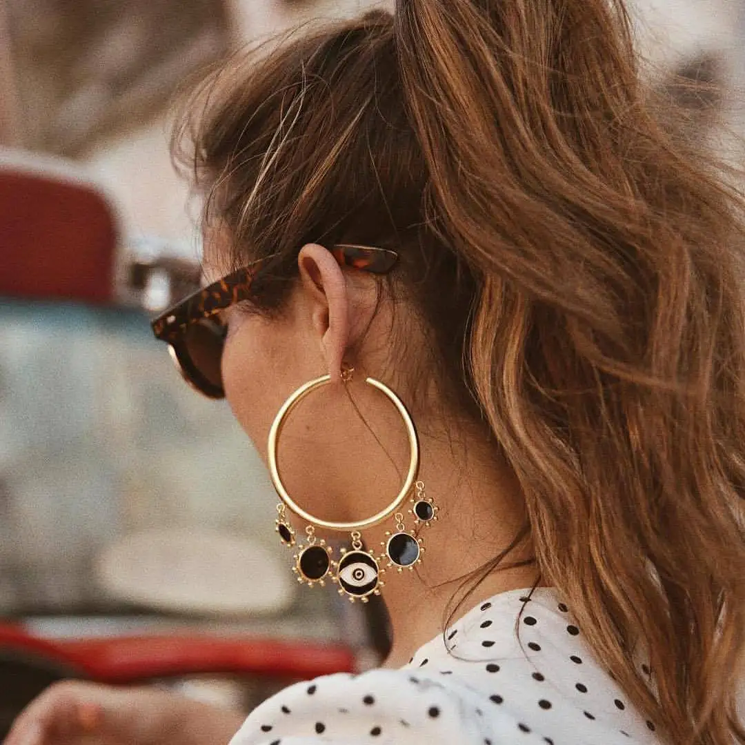 European And American Retro Big Circle Enamel Devil Eye Earrings Exaggerated Earring Women Earrings Trend Jewelry Accessories
European And American Retro Big Circle Enamel Devil Eye Earrings Exaggerated Earring Women Earrings Trend Jewelry Accessories