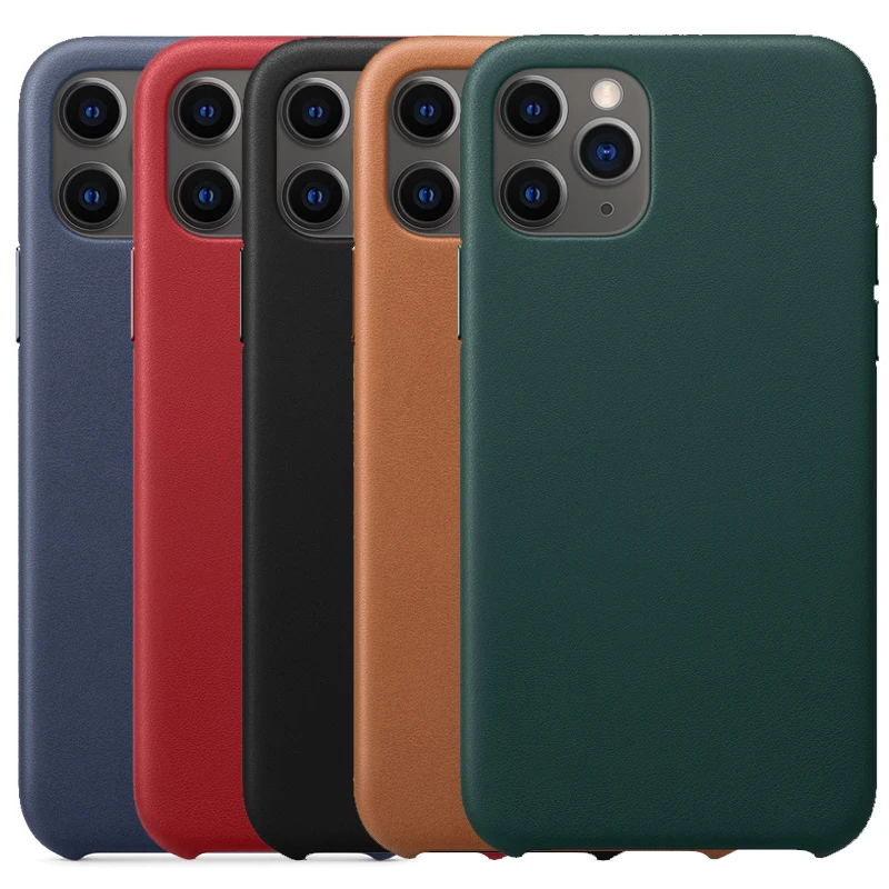 Чехол из натуральной кожи с металлической кнопкой для Apple iPhone 12 Mini 11 Pro Max XS XR X 8 7 Plus