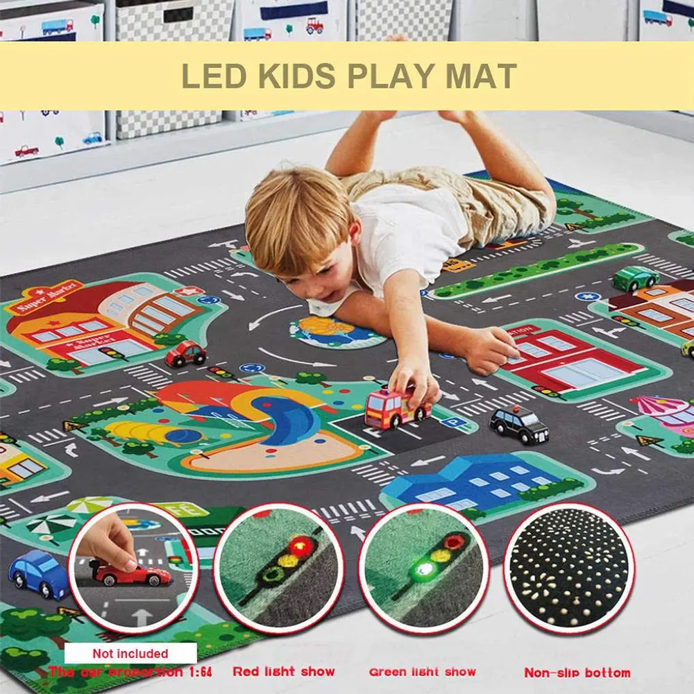 Children's Educational Carpet Traffic Urban Road LED Baby Play Mat Crawling Pad Kids Rug Infant Non-slip Developing Mats Blanket
Children's Educational Carpet Traffic Urban Road LED Baby Play Mat Crawling Pad Kids Rug Infant Non-slip Developing Mats Blanket