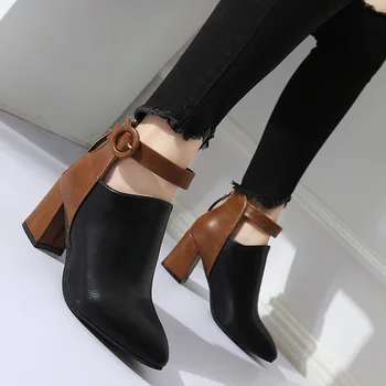 Fashion Ankle Square Heel Pointed Toe Fall Ankle Boots Women Buckle Strap Mixed Colors Boots Chelsea High Sewing Shoes Plus Size
Fashion Ankle Square Heel Pointed Toe Fall Ankle Boots Women Buckle Strap Mixed Colors Boots Chelsea High Sewing Shoes Plus Size