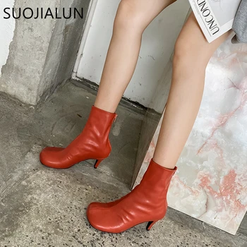 SUOJIALUN 2020 Hot New Autumn Early Winter Shoes Women High Heel Boots Fashion Round Toe Women's Boots Brand Woman Ankle Botas
SUOJIALUN 2020 Hot New Autumn Early Winter Shoes Women High Heel Boots Fashion Round Toe Women's Boots Brand Woman Ankle Botas