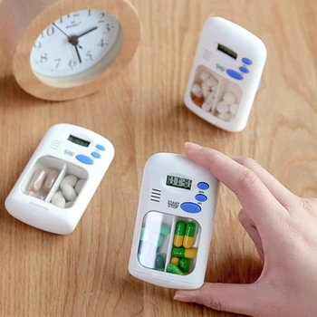 

Mini Portable Pill Reminder Drug Alarm Timer Electronic Box Organizer LED Display Alarm Clock Remind Small First Aid Kit