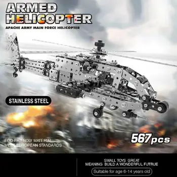 Armed Helicopter 567pcs Alloy Assembled Building Blocks Educational Toys Children's Gift
Armed Helicopter 567pcs Alloy Assembled Building Blocks Educational Toys Children's Gift