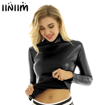 iiniim Womens Adult Fashion Party Shiny Clubwear Turtleneck Long Sleeves Thin Velvet Lining Skinny Autumn Winter Blouses Tops 
iiniim Womens Adult Fashion Party Shiny Clubwear Turtleneck Long Sleeves Thin Velvet Lining Skinny Autumn Winter Blouses Tops
