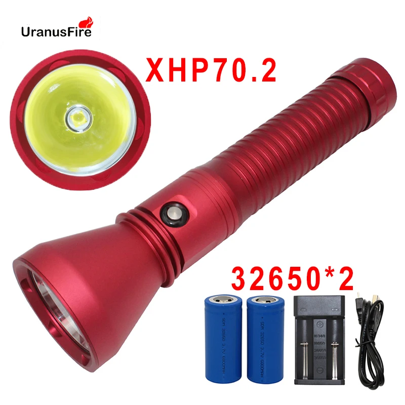 Uranusfire XHP70.2 LED Diving Flashlight Waterproof IP68 Underwater 100M Dive torch Light powerful 8v Diver XHP70.2 32650 Lamp
Uranusfire XHP70.2 LED Diving Flashlight Waterproof IP68 Underwater 100M Dive torch Light powerful 8v Diver XHP70.2 32650 Lamp