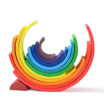 Baby Toys Large size Rainbow Stacker Wooden Toys For Kids Creative Rainbow Building Blocks Montessori Educational Toy Children 
Baby Toys Large size Rainbow Stacker Wooden Toys For Kids Creative Rainbow Building Blocks Montessori Educational Toy Children