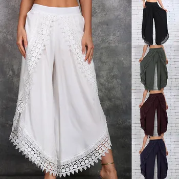Women Lace Skirt Pants Casual Flare Trousers Stitching Loose Pants Plus Size S-5XL American European Style Wine Red White GP01
Women Lace Skirt Pants Casual Flare Trousers Stitching Loose Pants Plus Size S-5XL American European Style Wine Red White GP01