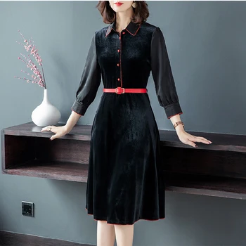 Elegant Black Velvet Dress Winter Dresses Women 2019 Autumn Ladies Office A-Line Dress Plus Size Women Clothing Vestidos
Elegant Black Velvet Dress Winter Dresses Women 2019 Autumn Ladies Office A-Line Dress Plus Size Women Clothing Vestidos