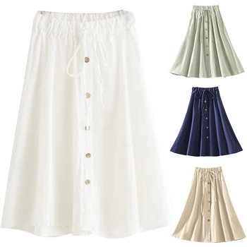 2020 New Women'-Line High Waisted Button Front Drawstring Pleated Midi Skirt with Elastic Waist Knee Length
2020 New Women'-Line High Waisted Button Front Drawstring Pleated Midi Skirt with Elastic Waist Knee Length