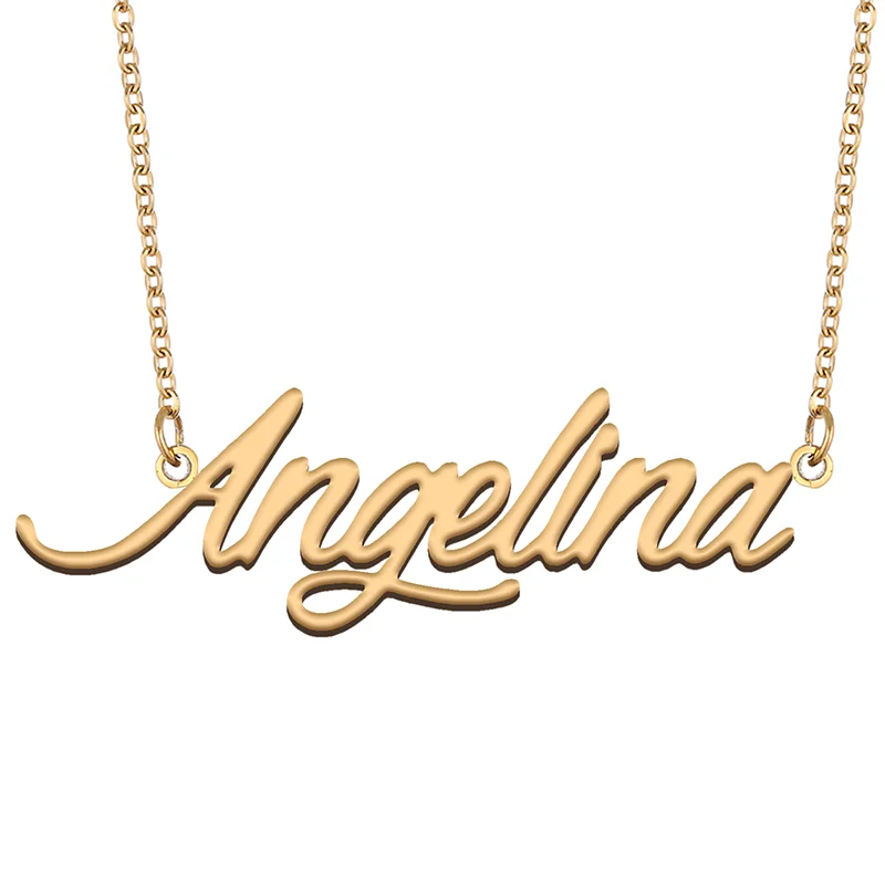 

Ожерелье с именем Анджелина для членов семьи, подарок на день рождения лучшего друга на Рождество, День матери, День святого Валентина