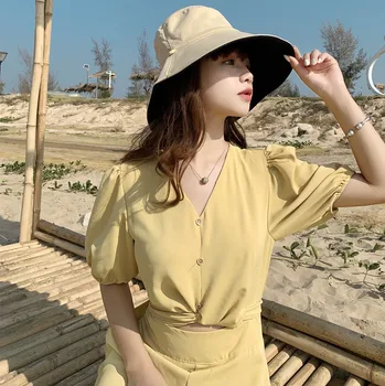 

Sparsil Parent Child 2 Side Wear Bucket Hat Women Summer Beach Wide Brim Sun Cap Girl UV Protect Foldable Fisherman Panama Hat