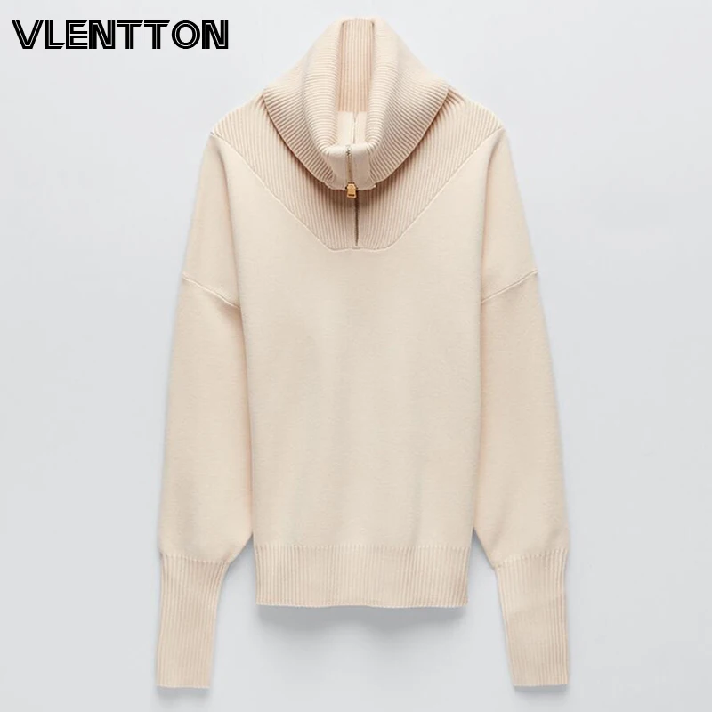 2020 Autumn Winter Woman Fashion Turtleneck Pullovers Sweaters Solid Zipper Casual Loose Knitted Sweater Female Jumper Tops
2020 Autumn Winter Woman Fashion Turtleneck Pullovers Sweaters Solid Zipper Casual Loose Knitted Sweater Female Jumper Tops