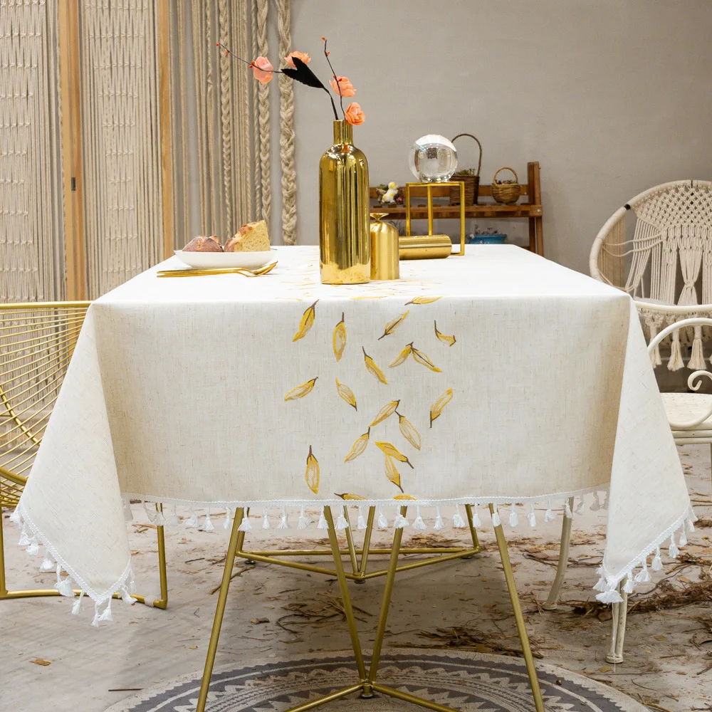 Embroidery Tassel Tablecloth Cotton Linen Dust Proof Table Cover for Kitchen Dining Room Party Home Tabletop Decoration Leaves
Embroidery Tassel Tablecloth Cotton Linen Dust Proof Table Cover for Kitchen Dining Room Party Home Tabletop Decoration Leaves