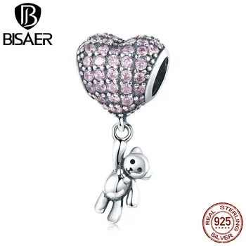 BISAER Hot Fashion 925 Sterling Silver Original Love Heart Bears Pink CZ Crystal Beads Charms Fit Charm Jewelry Making GXC1054
BISAER Hot Fashion 925 Sterling Silver Original Love Heart Bears Pink CZ Crystal Beads Charms Fit Charm Jewelry Making GXC1054