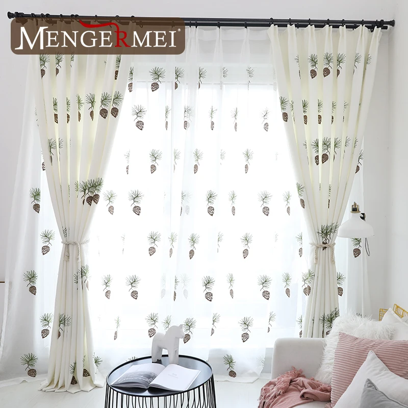 MENGERMEI Pine Nuts Embroidered Curtains Kid Curtain For Living Room Bedroom Window Blackout European Decor Sheer Tulle Curtain
MENGERMEI Pine Nuts Embroidered Curtains Kid Curtain For Living Room Bedroom Window Blackout European Decor Sheer Tulle Curtain
