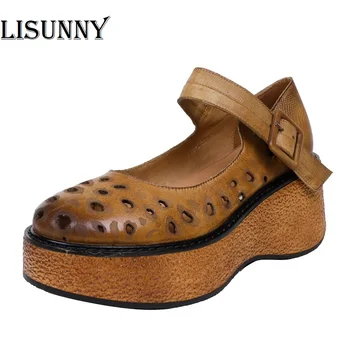 LISUNNY Original Handmade 2020 Spring Summer New Women's Sandals Thick-soled Genuine Leather Hollow Retro Wedges Women shoes
LISUNNY Original Handmade 2020 Spring Summer New Women's Sandals Thick-soled Genuine Leather Hollow Retro Wedges Women shoes