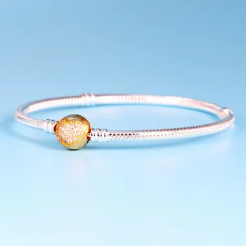 Original Rose & Gold Crystal Love Heart Clasp Snake Chain Bracelet Bangle Fit 925 Sterling Silver Bead Charm DIY Fine Jewelry
Original Rose & Gold Crystal Love Heart Clasp Snake Chain Bracelet Bangle Fit 925 Sterling Silver Bead Charm DIY Fine Jewelry