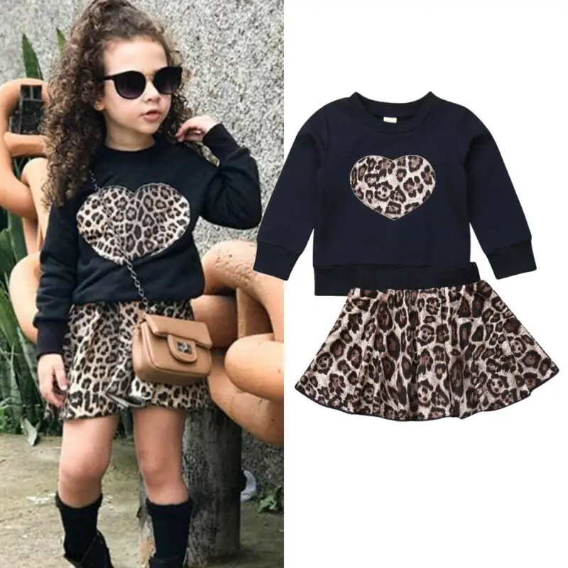 Fashion Kids Baby Girl Leopard Sets Fall Winter Clothes Heart Print Pullover Sweatshirt Mini Skirts 2Pcs Child Girl Outfits 1-6Y
Fashion Kids Baby Girl Leopard Sets Fall Winter Clothes Heart Print Pullover Sweatshirt Mini Skirts 2Pcs Child Girl Outfits 1-6Y