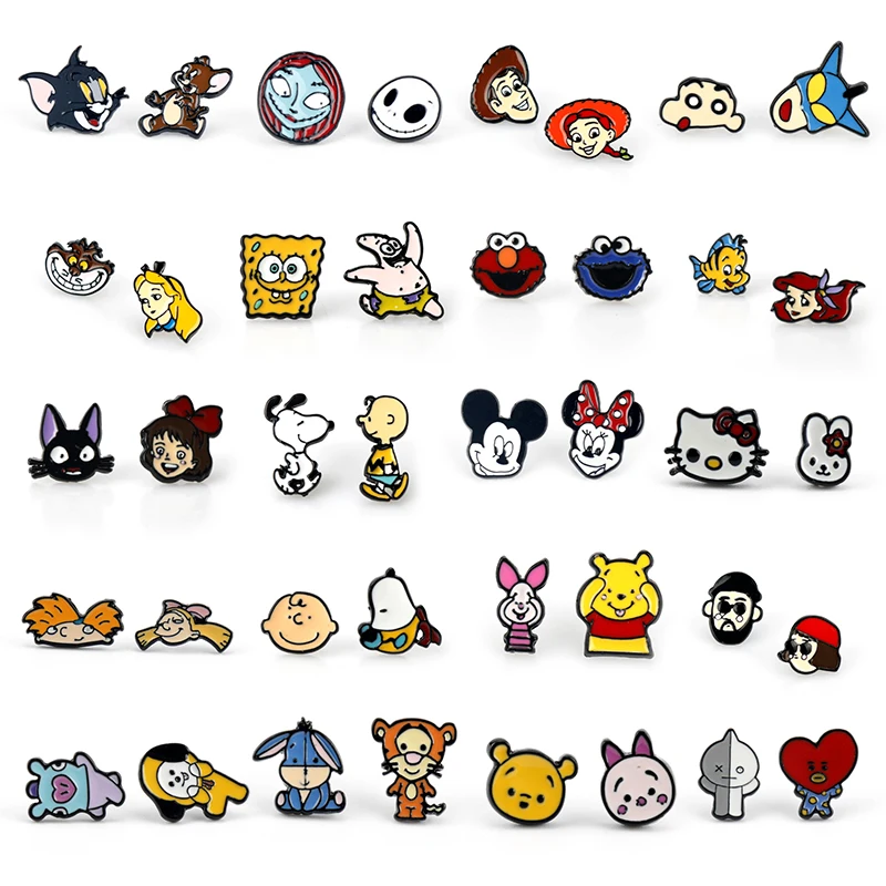 24 Style Anime Funny Tom and Jerry Enamel Earring Cute Cat SpongeBob Mickey Dog Alice Stud Earrings For Women Girl Xmas Gift
24 Style Anime Funny Tom and Jerry Enamel Earring Cute Cat SpongeBob Mickey Dog Alice Stud Earrings For Women Girl Xmas Gift
