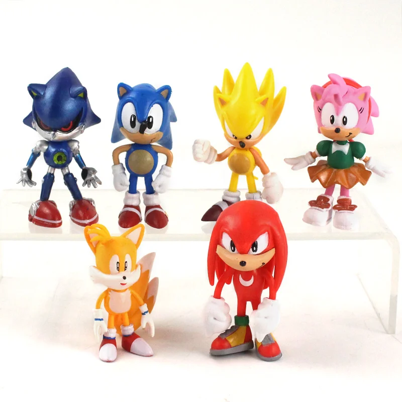 5-7cm 6pcs/set Sonic Boom Rare Dr Eggman Shadow Tails Characters PVC Sonic Action Figures Model Toy gifts for children