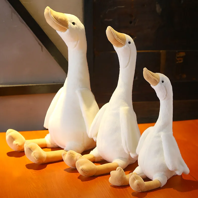 Фото Симпатичные хлопковые гусиные белые лебеди и утка 40/60 см мягкие игрушки животные