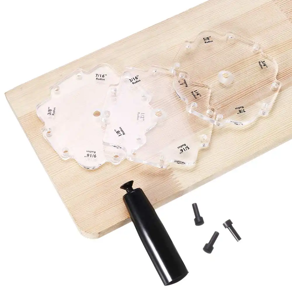 1/8 to 1 Inch Radius Quick Locator Jig ABS Practical and Durable Router Table Bit R Angle Corner Jig Templates Wood Routers Set
1/8 to 1 Inch Radius Quick Locator Jig ABS Practical and Durable Router Table Bit R Angle Corner Jig Templates Wood Routers Set