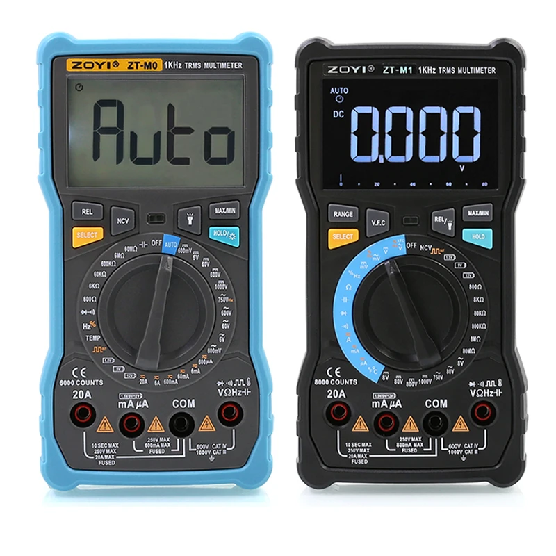 ZOYI ZT-M0/ZT-M1Digital Multimeter True RMS AC/DC Volt Ampere Ohm Meter Battery/Temperature/Diode/Frequency measure
ZOYI ZT-M0/ZT-M1Digital Multimeter True RMS AC/DC Volt Ampere Ohm Meter Battery/Temperature/Diode/Frequency measure