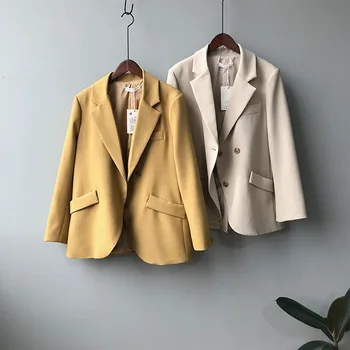 Women's blazer 2020 spring new slim suit two buttons high-end texture loose loose temperament small blazer
Women's blazer 2020 spring new slim suit two buttons high-end texture loose loose temperament small blazer