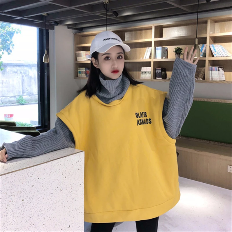 Autumn and Winter New Stitching Fake Two-piece Sweatershirti Coat Female Loose Plus Velvet Thick Turtleneck Top Warm Outwear
Autumn and Winter New Stitching Fake Two-piece Sweatershirti Coat Female Loose Plus Velvet Thick Turtleneck Top Warm Outwear