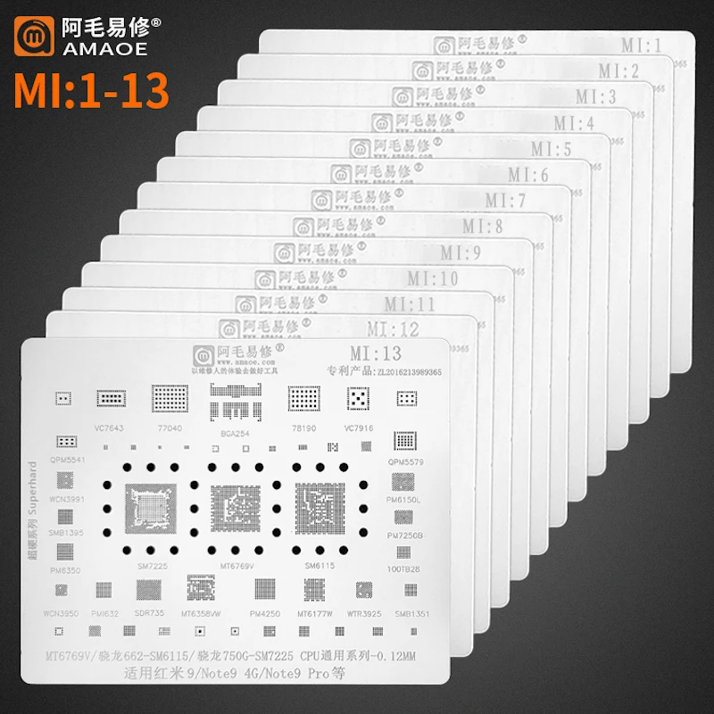 Amaoe BGA реболлинговый паяльный трафарет в оловянной сетке для Xiaomi Redmi Note CPU MI6/7/8/9/10/11 IC 0,12 мм
Amaoe BGA реболлинговый паяльный трафарет в оловянной сетке для Xiaomi Redmi Note CPU MI6/7/8/9/10/11 IC 0,12 мм