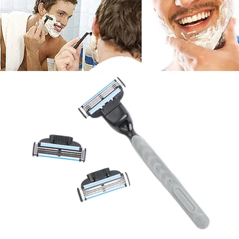 4pcs Razor Blade With 1 Razor Handle Cassette Shaving Blade For Men Face 4-Layer Blades Compatible For Mache 3 Machine
4pcs Razor Blade With 1 Razor Handle Cassette Shaving Blade For Men Face 4-Layer Blades Compatible For Mache 3 Machine