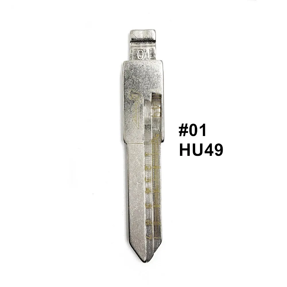 

5pcs 2 IN 1 Lishi HU49 #01 Engraved Line Key Blade Scale Shearing Teeth Cutting Key Blank For VW Jetta Santana