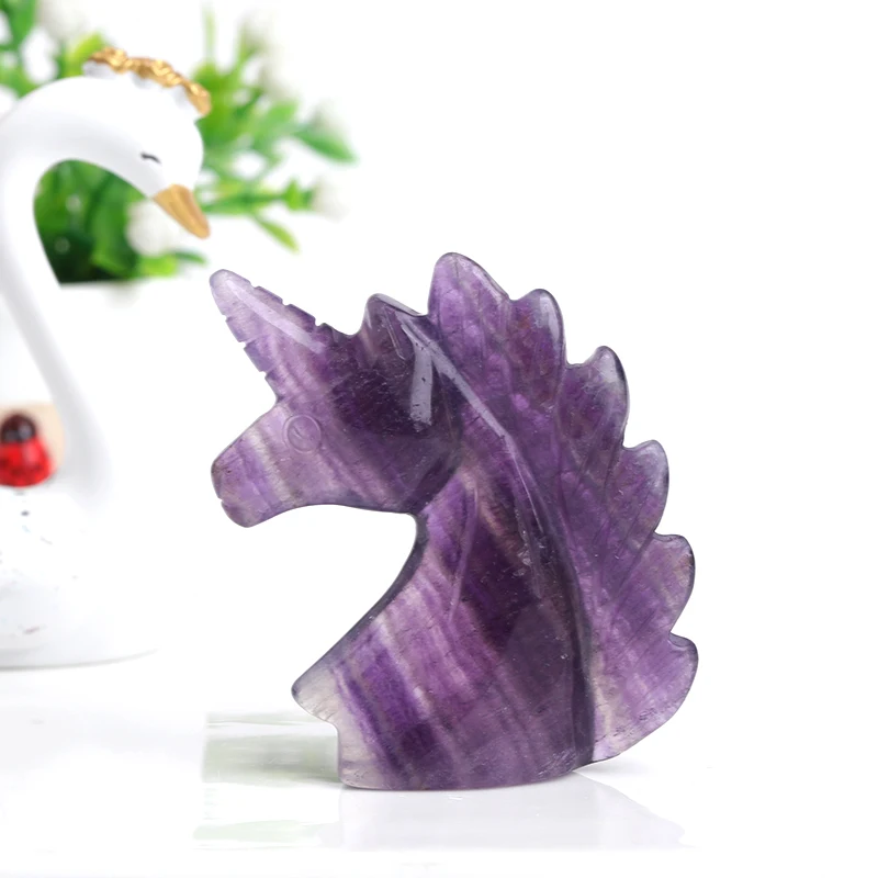 

100%Unicorn Natural Fluorite Raw Crystals Hand Carving Polished Crafts Quartz Reiki Healing Stone Home Decor Gem Souvenir Gifts