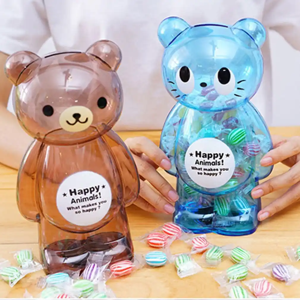 money box transparent piggy bank plastic saving coin safe cash