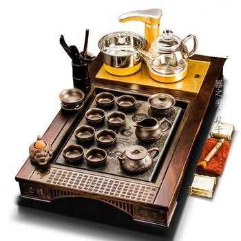 Tea set Ebony Stone Solid Wood Tea Tray Purple sand Tea Set Electric Furnace Four-in-one Home Office Daily gift
Tea set Ebony Stone Solid Wood Tea Tray Purple sand Tea Set Electric Furnace Four-in-one Home Office Daily gift