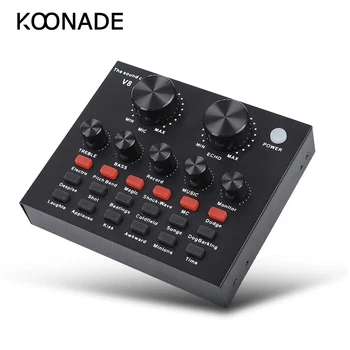 V8 Sound Card Headset Microphone Live USB External Audio Interface Bluetooth Function for Computer PC Mobile Phone Singing
V8 Sound Card Headset Microphone Live USB External Audio Interface Bluetooth Function for Computer PC Mobile Phone Singing