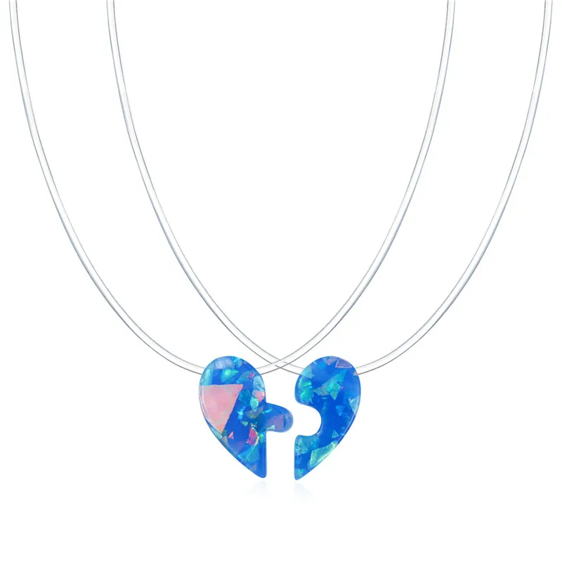 Mermaid Tear Necklaces Water Drop Crystal Choker Necklaces Transparent Fishing Line Invisible Chain Necklaces Collier Wholesale