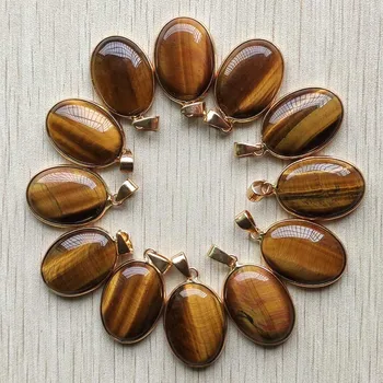 Good quality natural tiger's eye stone gold side oval shape charm pendants for jewelry making wholesale 12pcs/lot free shipping
Good quality natural tiger's eye stone gold side oval shape charm pendants for jewelry making wholesale 12pcs/lot free shipping