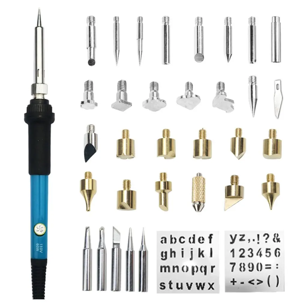 35Pcs set Temperature Regulated Electric Soldering Kit Pyrography Engraving Tool Wood Embossing Pen Set
35Pcs set Temperature Regulated Electric Soldering Kit Pyrography Engraving Tool Wood Embossing Pen Set