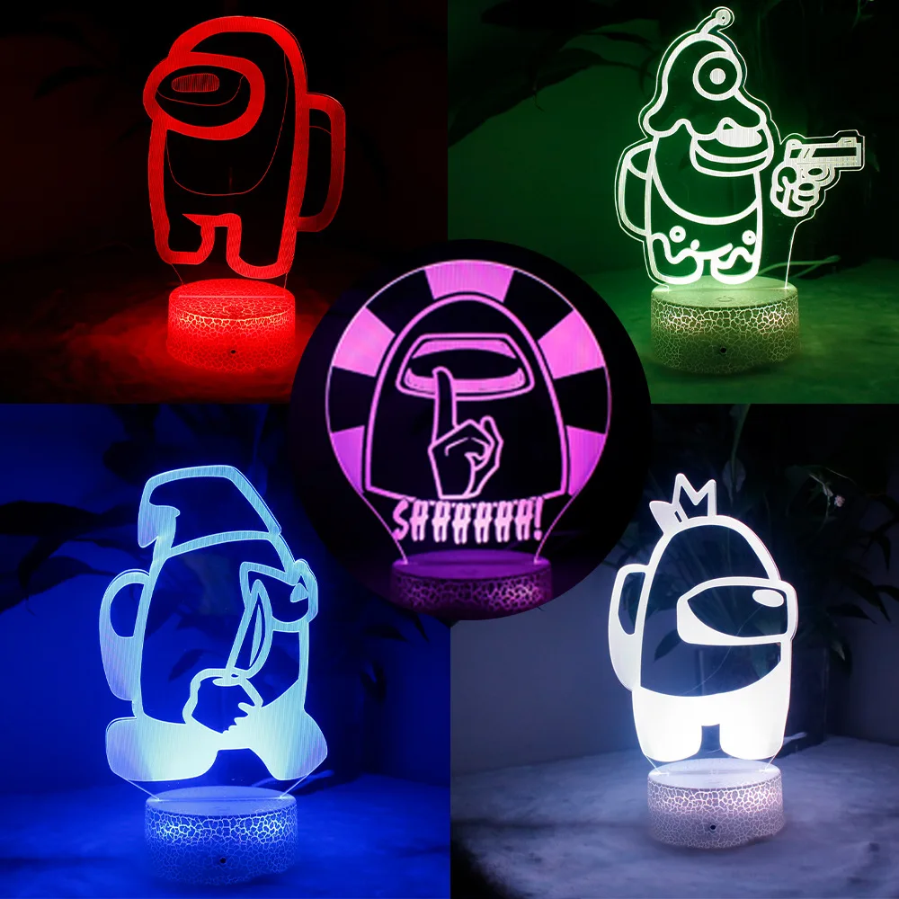 New Hot Friends Game Among us LOGO 3D Illusion Desktop Lamp Coffee Table Decor LED Sensor Lights Atmosphere Bedside Night Lamps
New Hot Friends Game Among us LOGO 3D Illusion Desktop Lamp Coffee Table Decor LED Sensor Lights Atmosphere Bedside Night Lamps