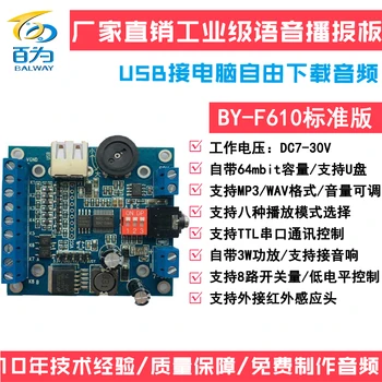 12v/24v Voice Module Mp3 Audio Player Board Access Control Device Broadcast Module BY-F610
12v/24v Voice Module Mp3 Audio Player Board Access Control Device Broadcast Module BY-F610