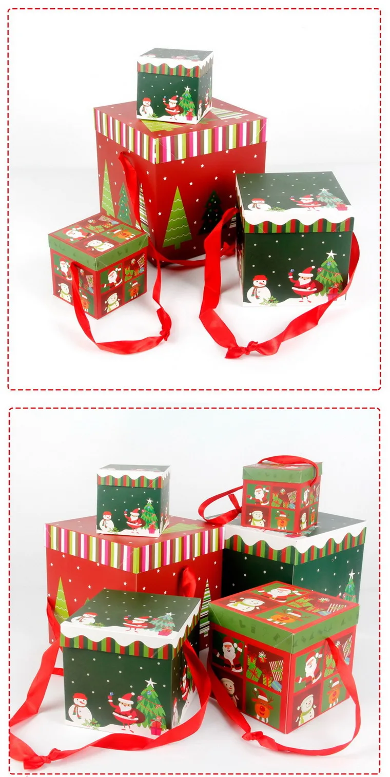 3pcs merry christmas tree decoration gift boxs christmas eve